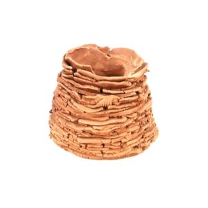 Handmade layered clay vase